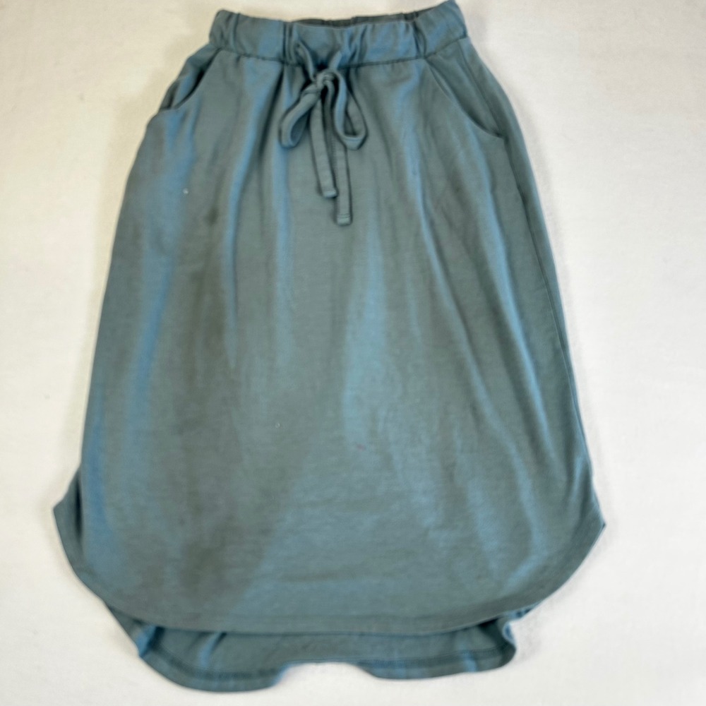 Zenana Kids Blue Skirt Size S Elastic Waist Drawstring Pockets Midi‎